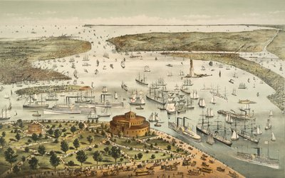 The Port of New York: Birds Eye View from the Battery, Looking South, 1892 by American School